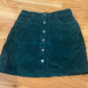 Green corduroy Hollister skirt